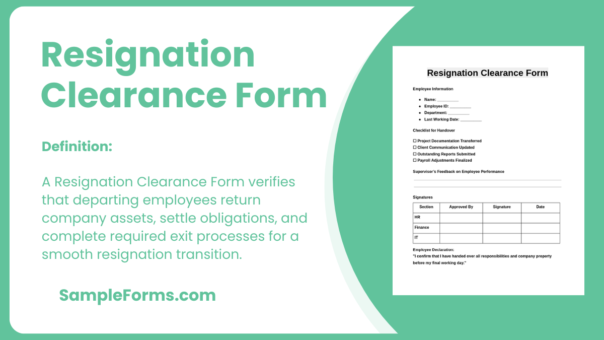 resignation clearance form