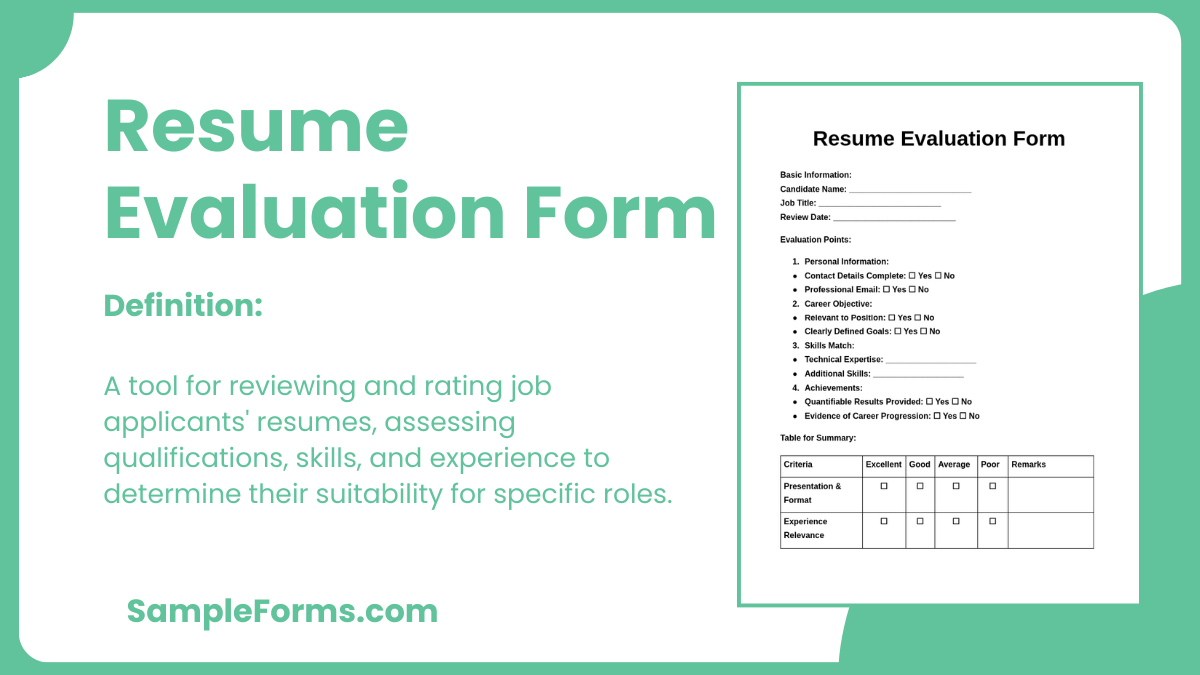 resume evaluation form