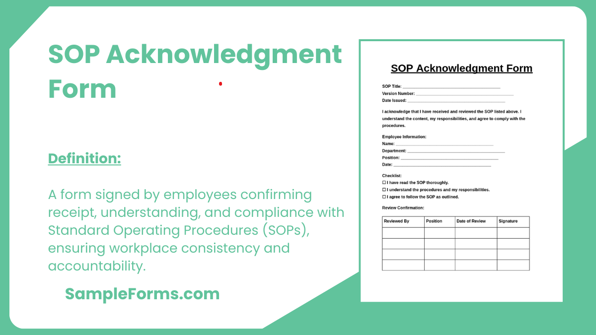 sop acknowledgment form