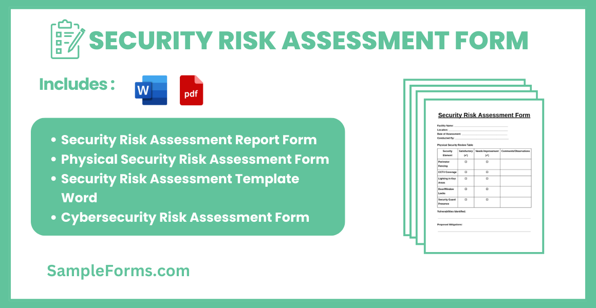 FREE 11+ Security Risk Assessment Form Samples, PDF, MS Word, Google Docs