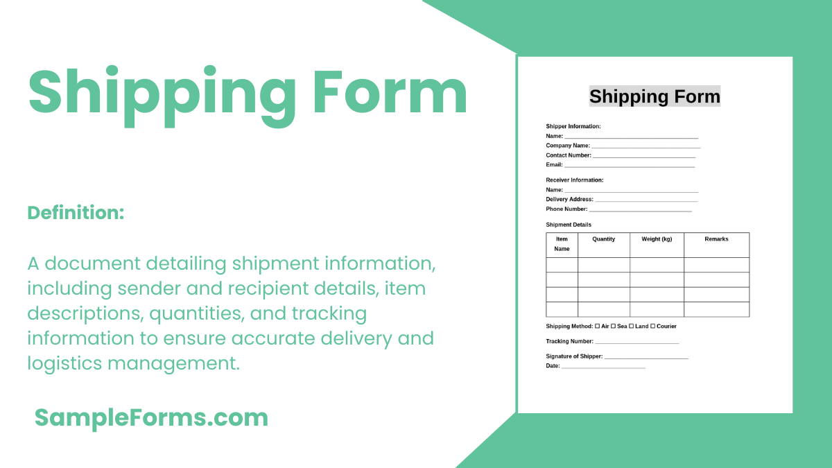 shipping form