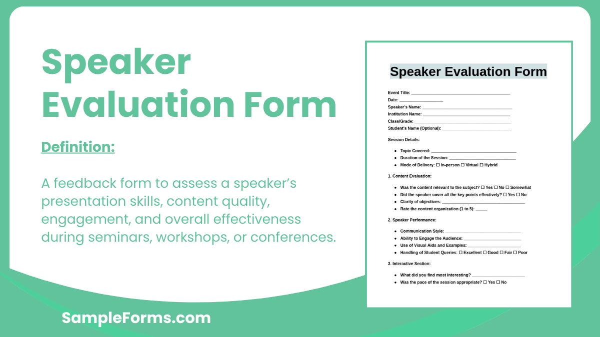 speaker evaluation form