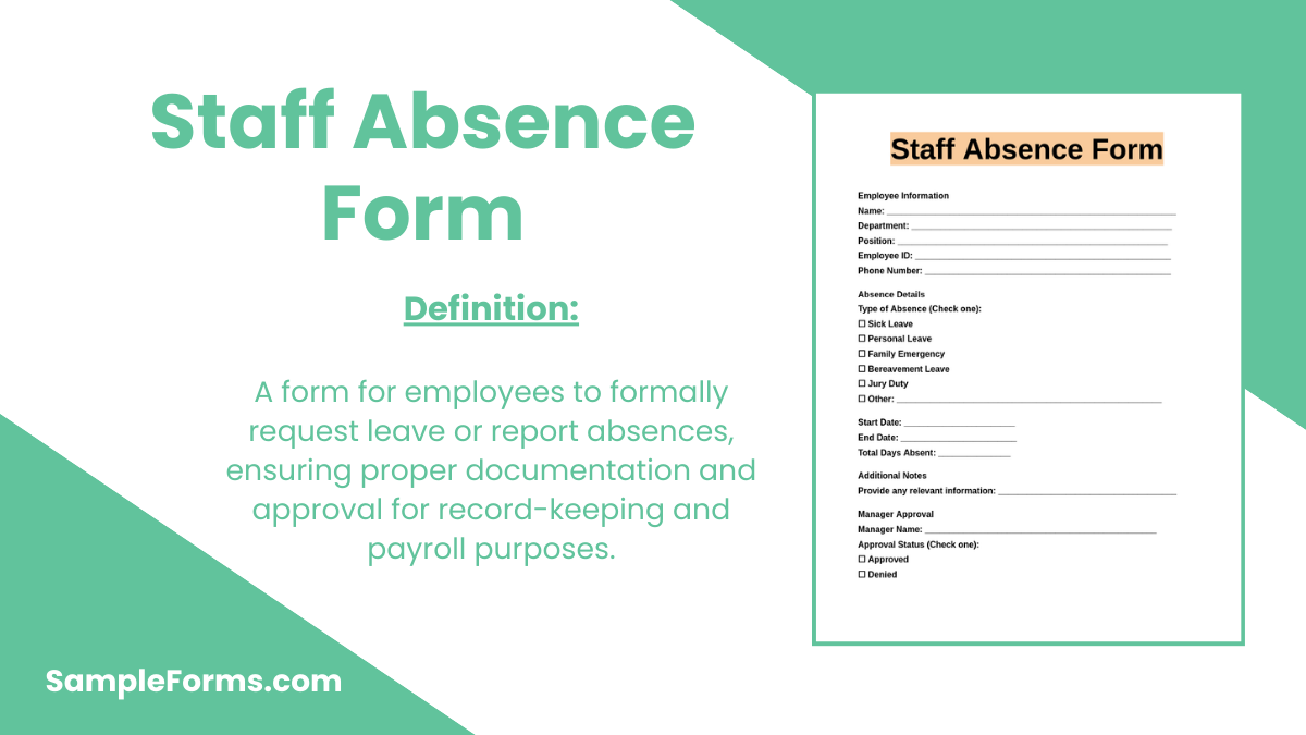 staff absence form