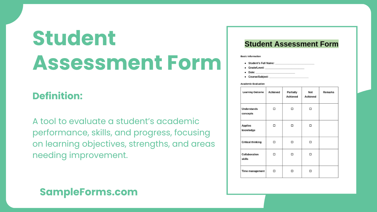 student assessment form