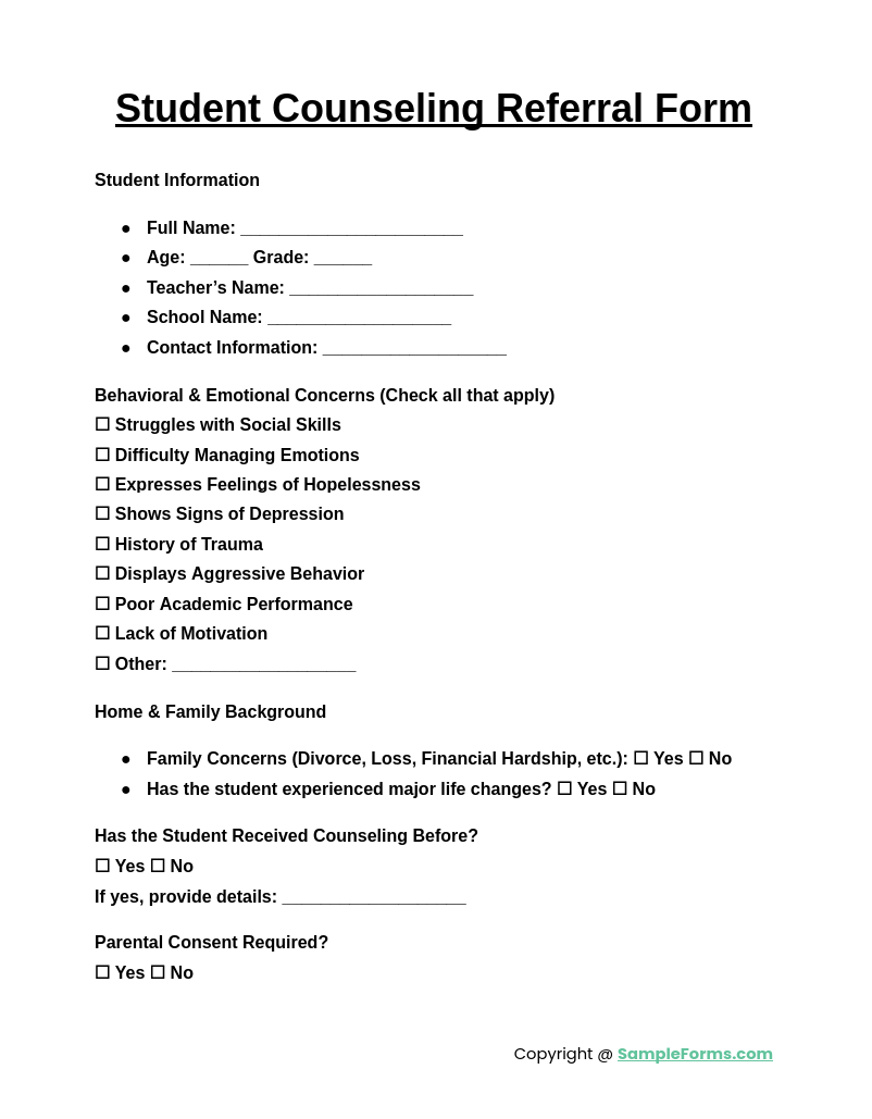 student counseling referral form