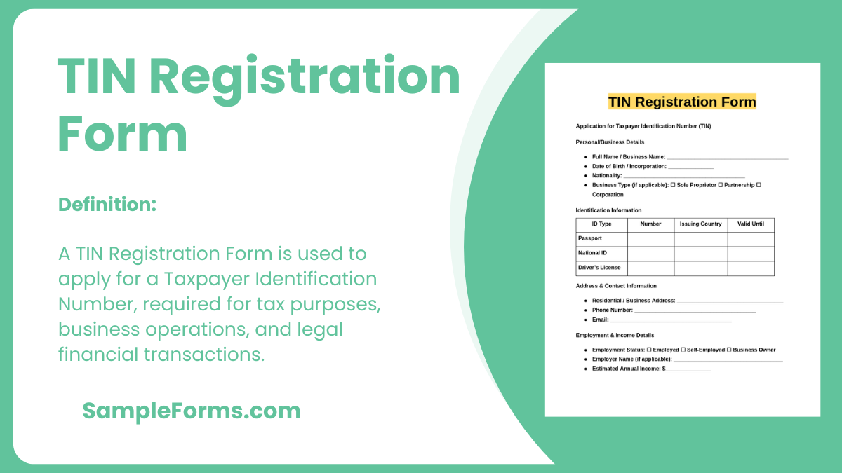 tin registration form