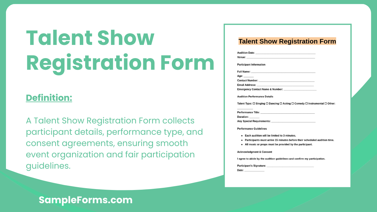 talent show registration form