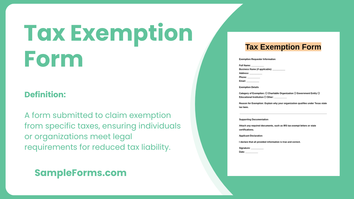 tax exemption form