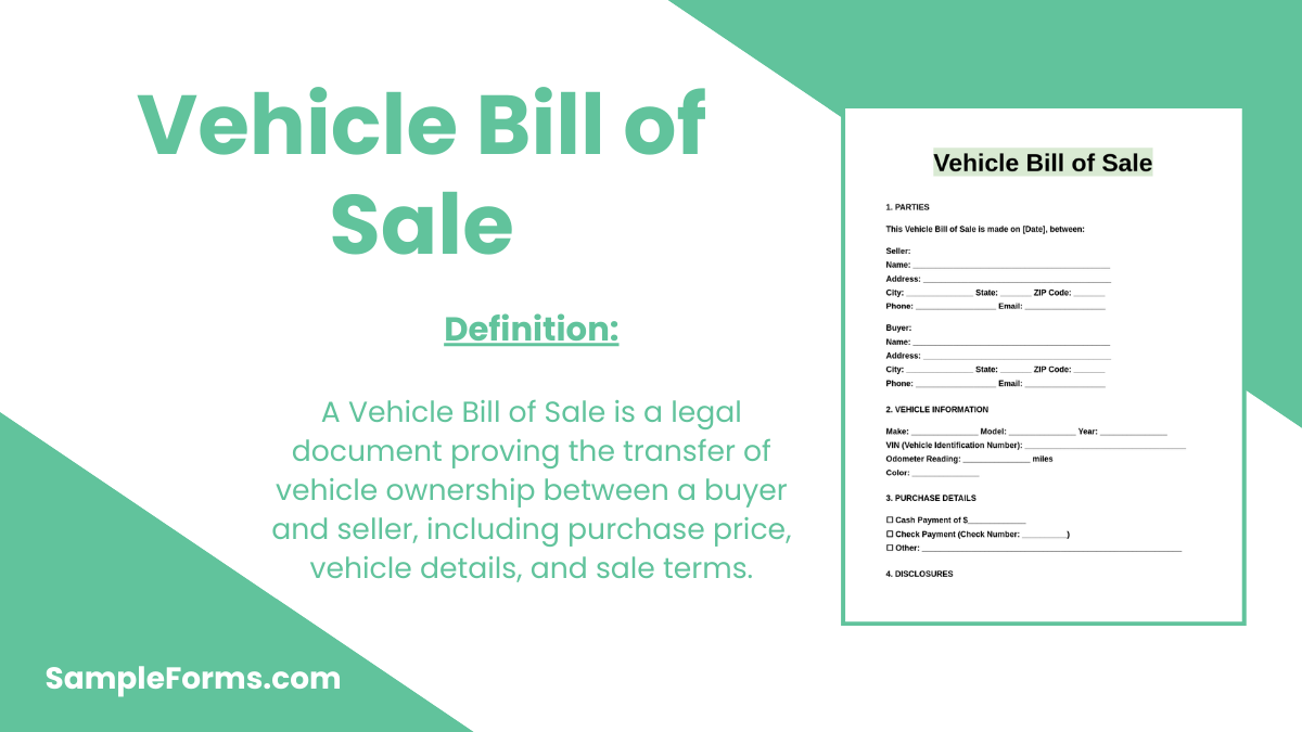 vehicle bill of sale