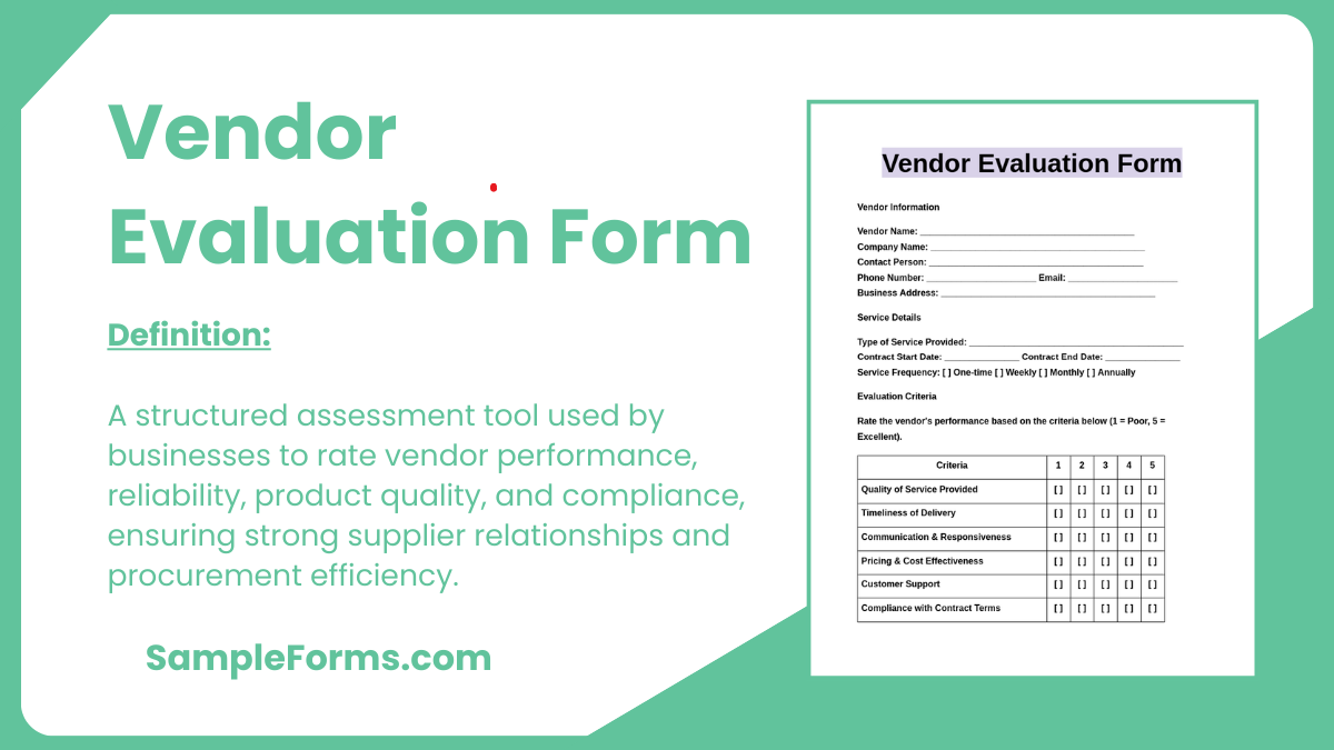 vendor evaluation form