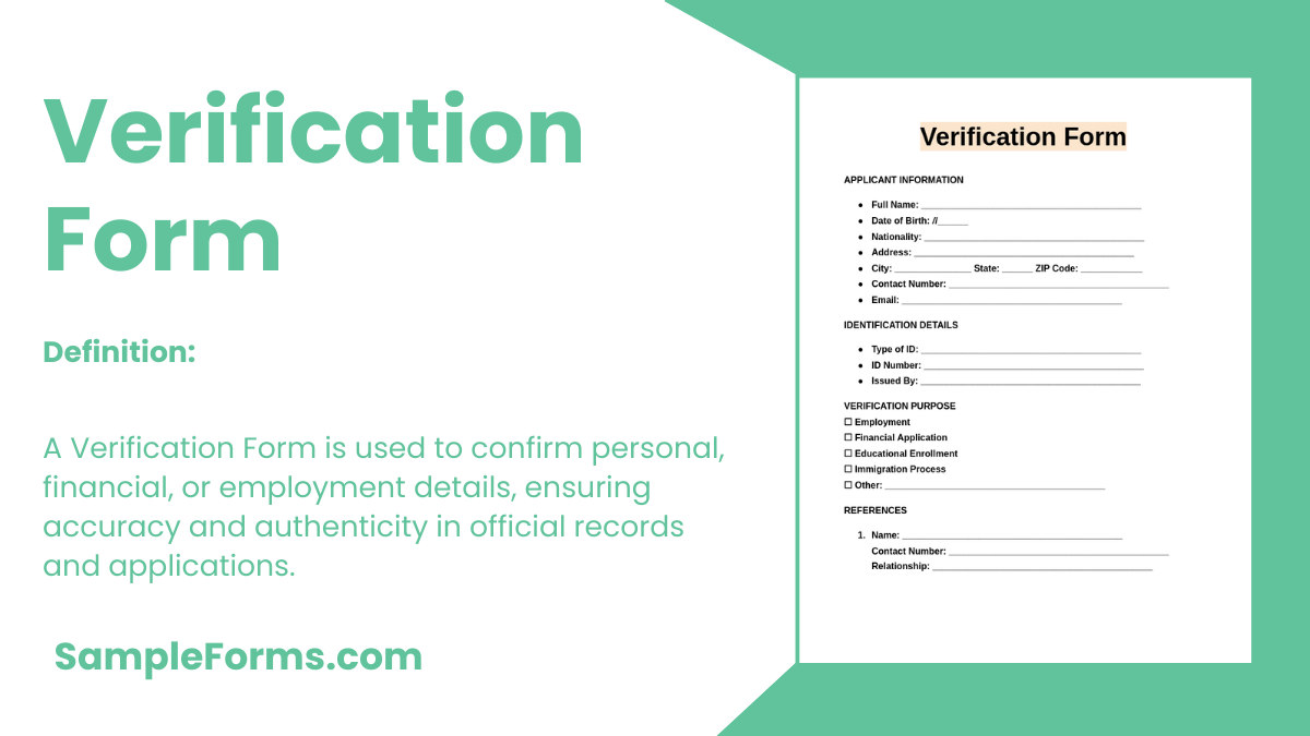 verification form