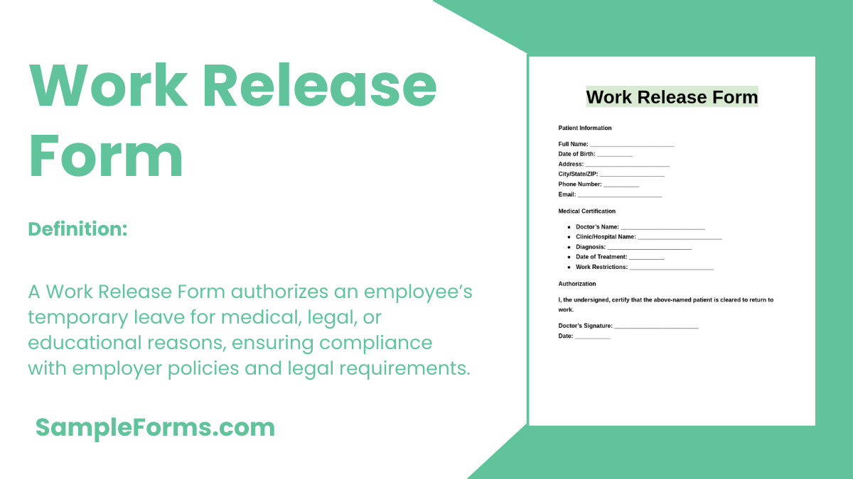 work release form