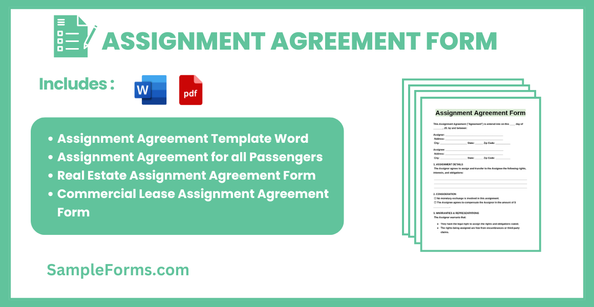 FREE 15+ Assignment Agreement Form Samples, PDF, MS Word, Pages, Google ...