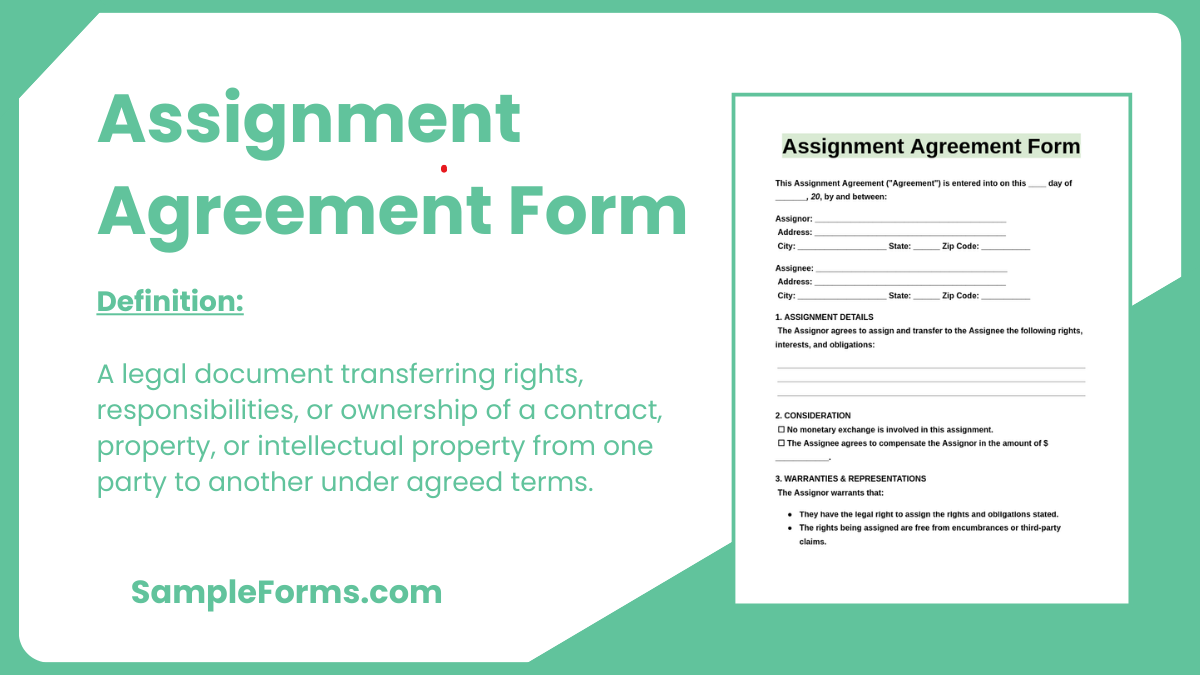 assignment agreement form