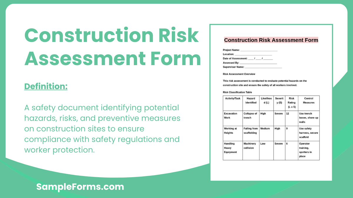 construction risk assessment form