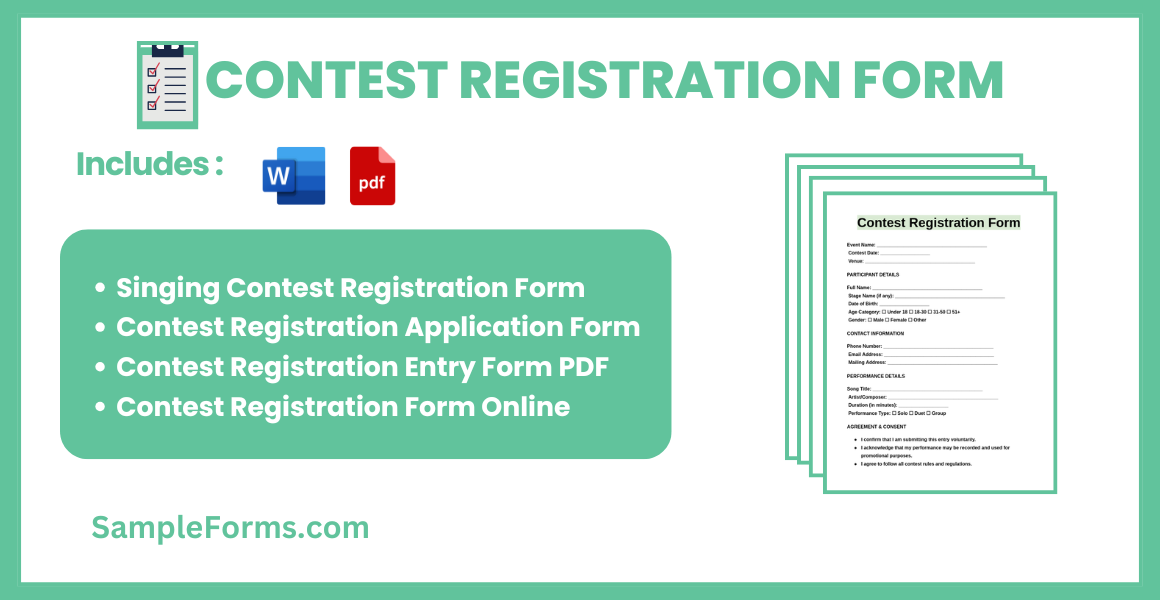 FREE 56+ Contest Registration Form Samples, PDF, MS Word, Google Docs ...
