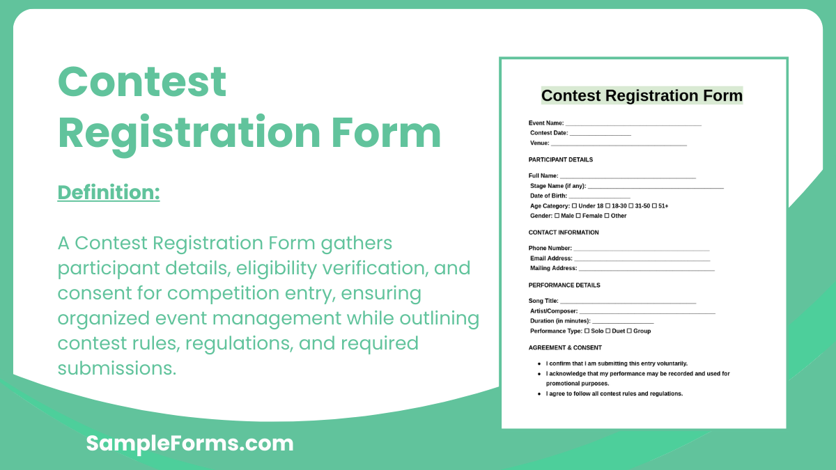 contest registration form