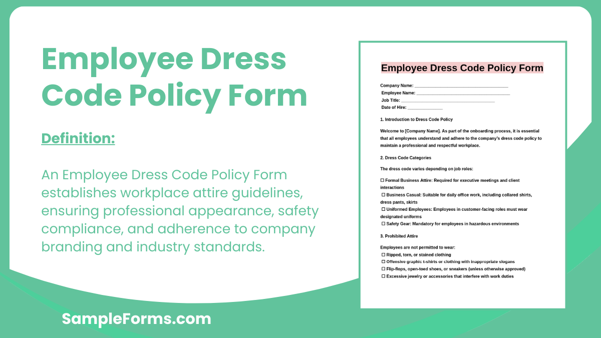 employee dress code policy form