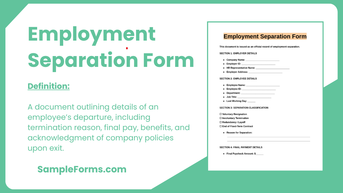 employment separation form