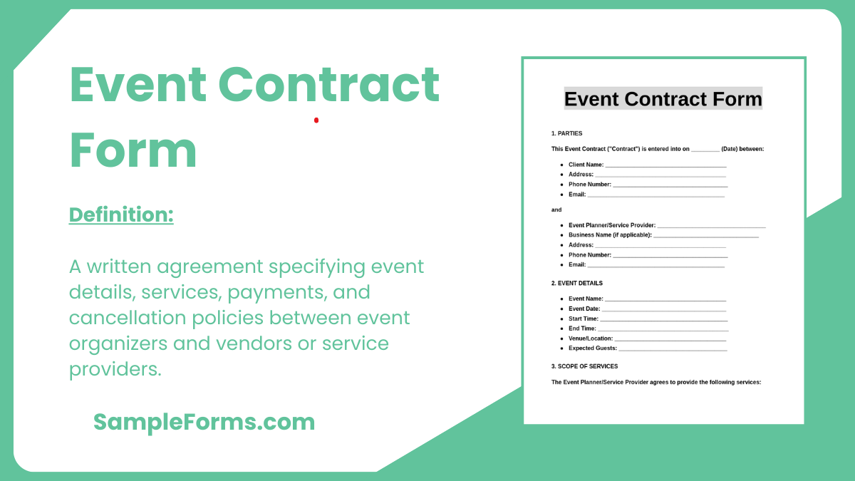 event contract form