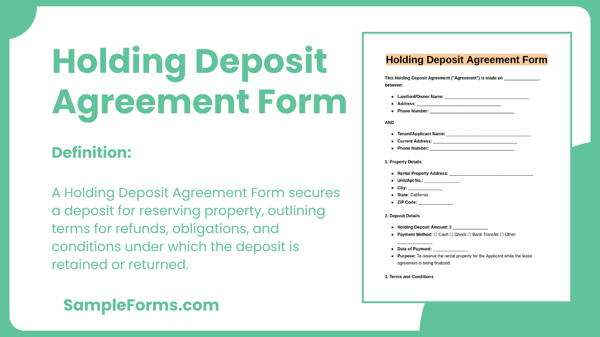 holding deposit agreement form