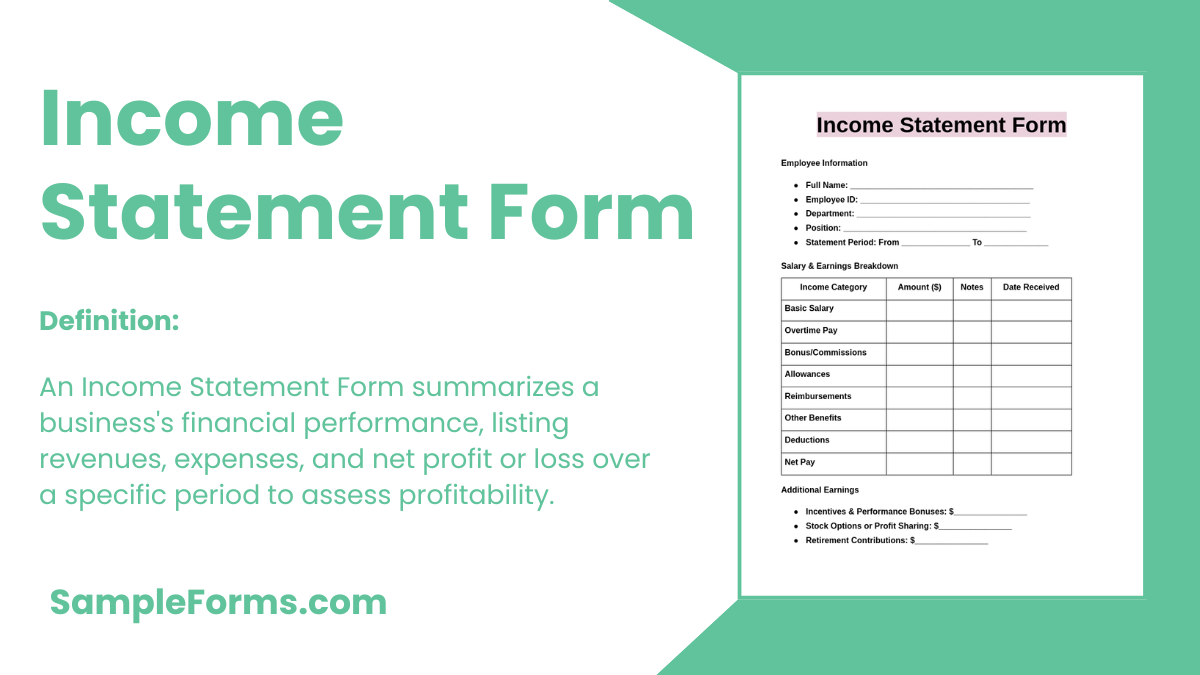 income statement form