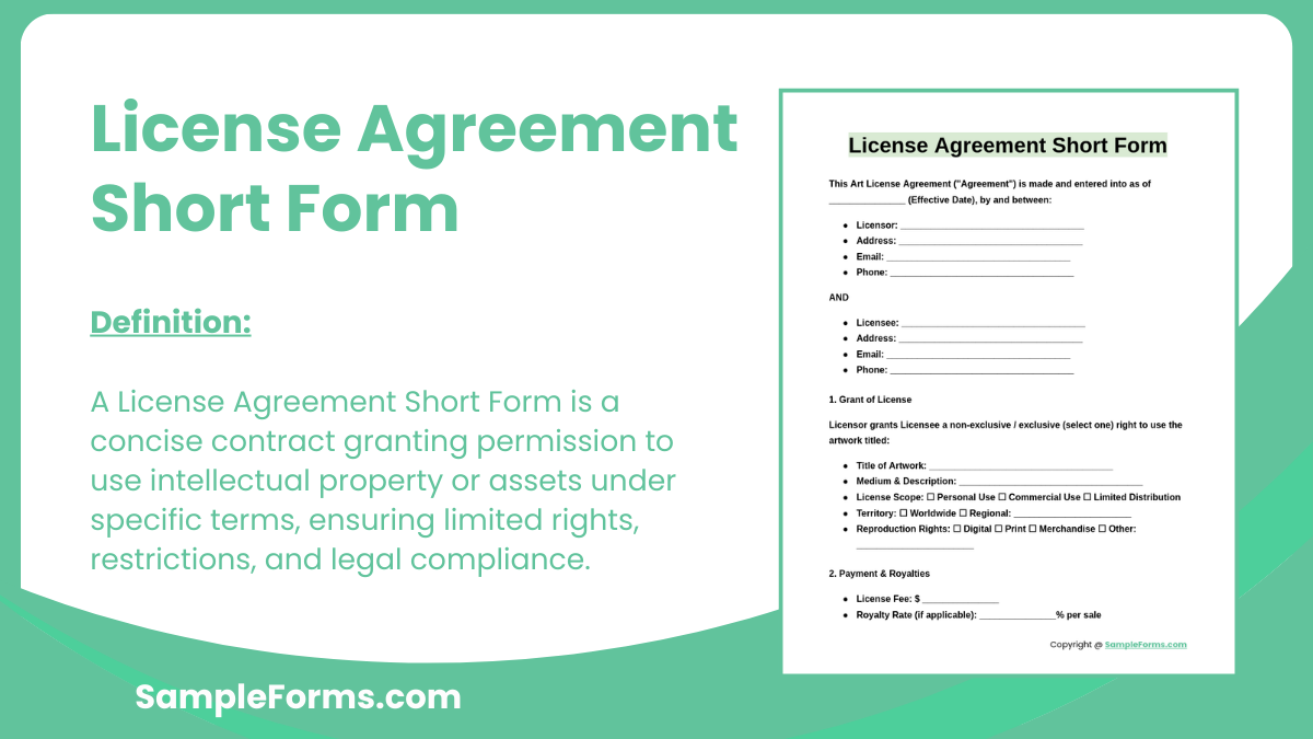 license agreement short form