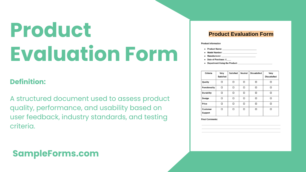 product evaluation form