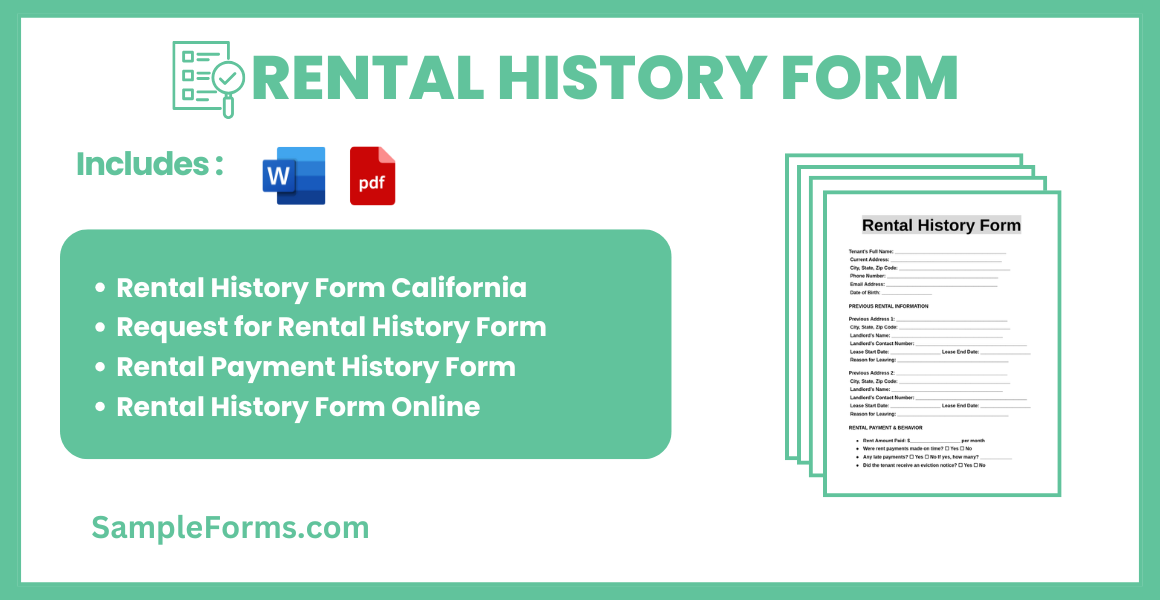 Car Rental History Example FREE 9+ Rental History Form Samples, PDF, MS Word, Google Docs