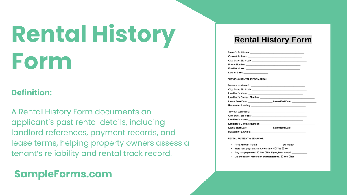 rental history form