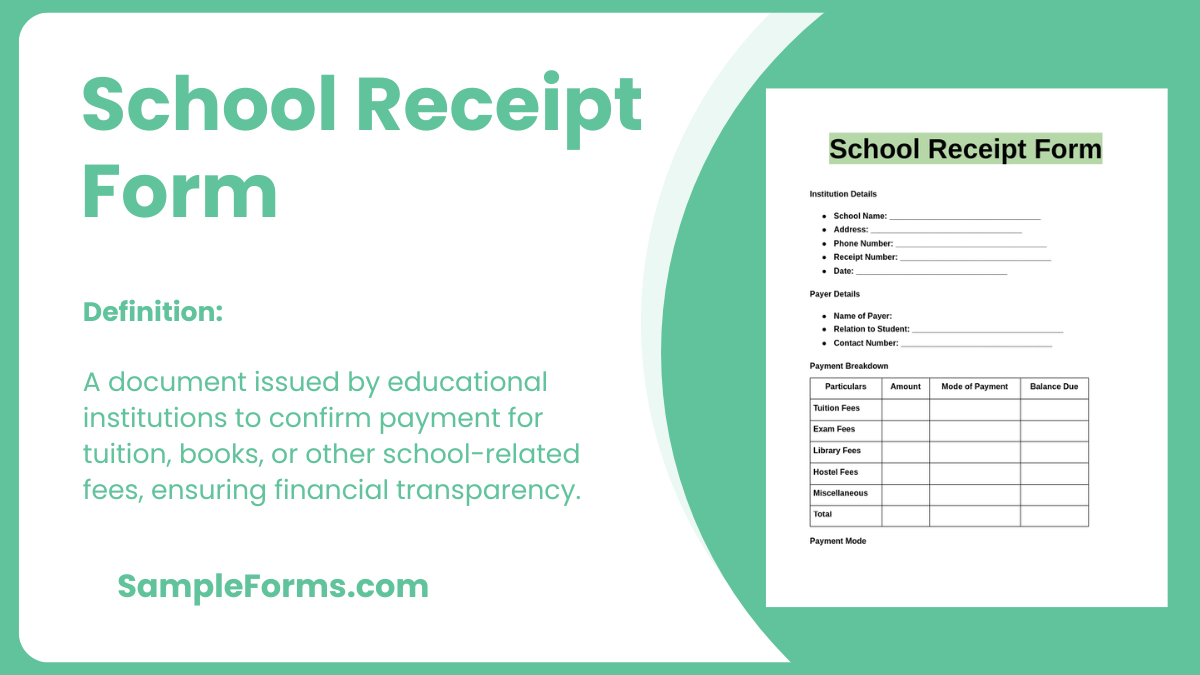 school receipt form