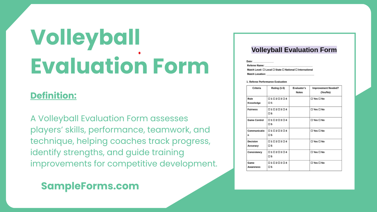 volleyball evaluation form