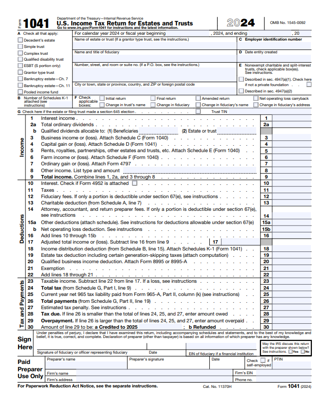 IRS 1041 Form