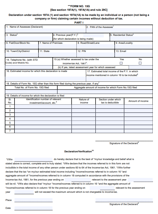 Form 15G