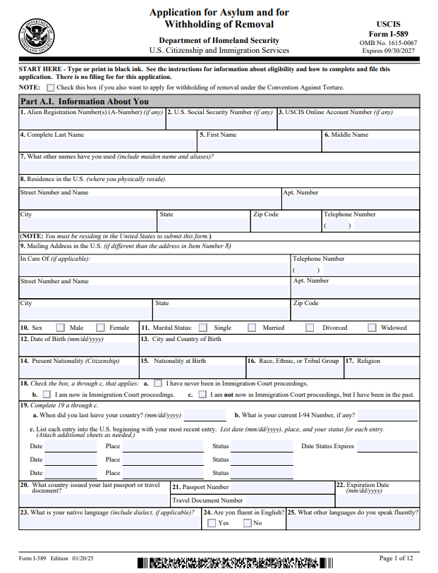 Form I-589