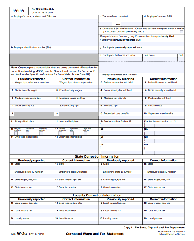Form W-2c