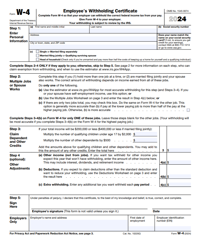 Form W-4 2024
