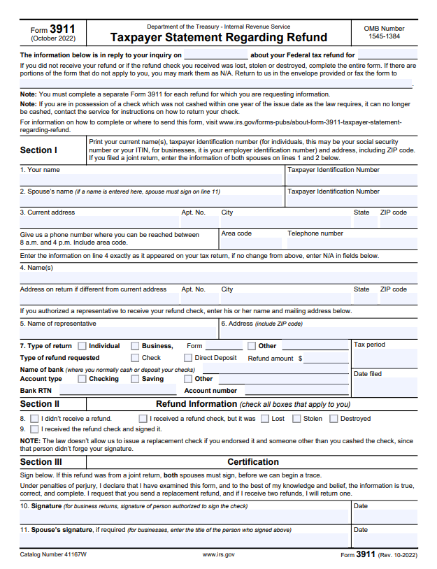 IRS Form 3911
