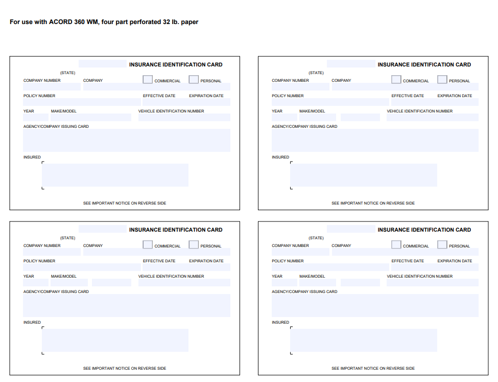 Insurance ID Card Template