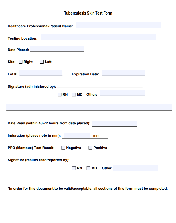 Tb Test Form
